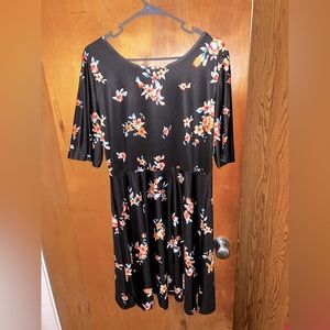 Black floral dress